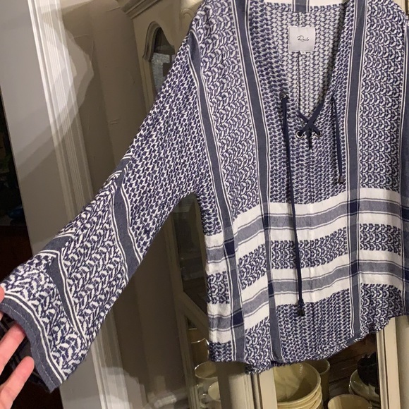 Rails X Anthropologie women’s Lily Sapphire Jacquard boho Top Blouse XS - Picture 3 of 10